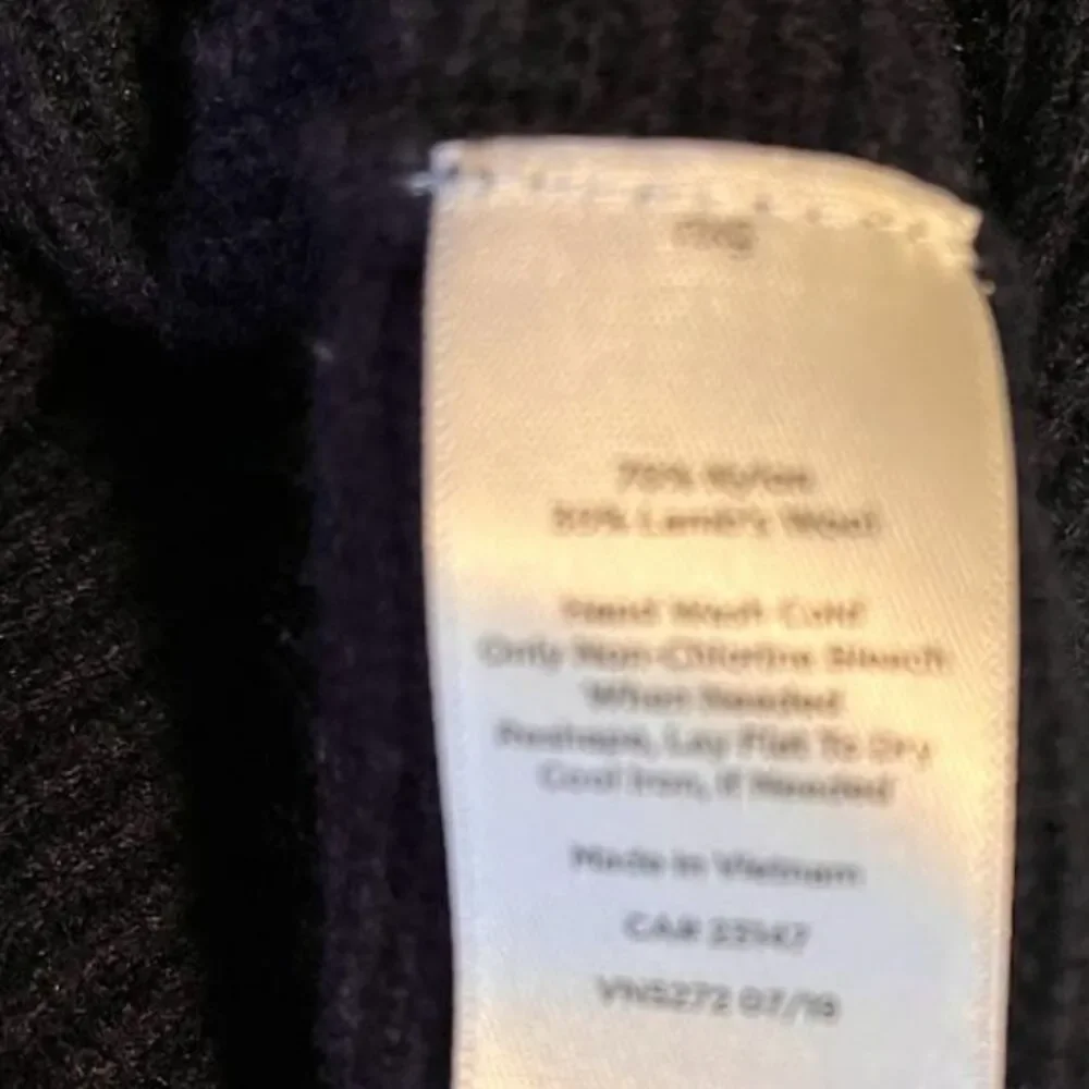 Talbots Petites Sweater M Navy Blue Lambswool Blnd Preppy Dark Academia Heritage - Picture 6 of 9